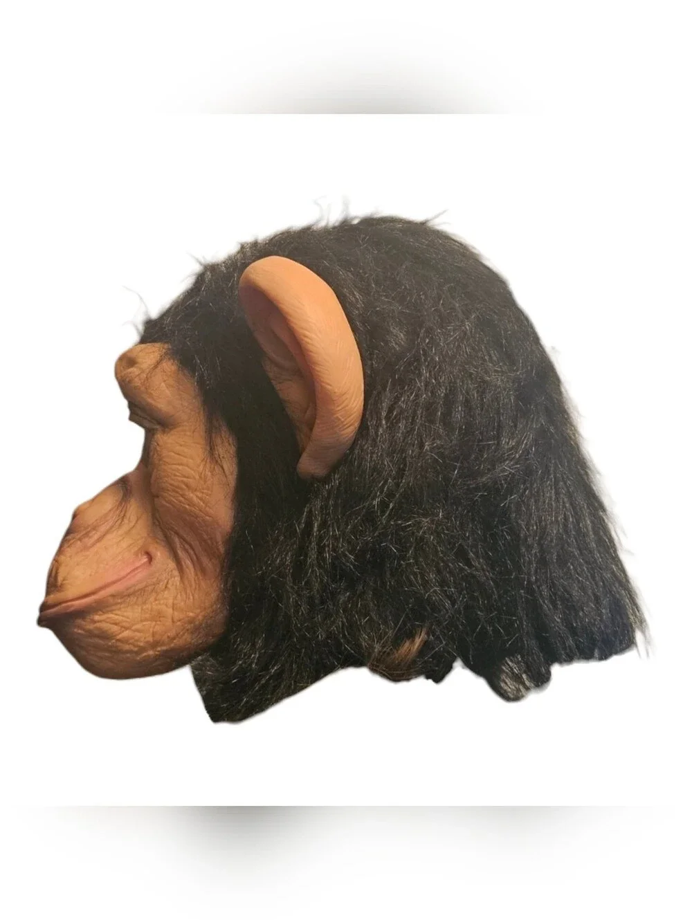 Latex Chimpanzee Monkey Mask Faux Fur Cosplay Halloween Costume Elastic Strap